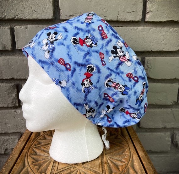 Disney Scrub Cap, Surgical Scrub Cap, Scrub Cap for Woman, Scrub Hats, Euro Scrub Cap for Woman with Toggle, Mickey Mouse, Inspired