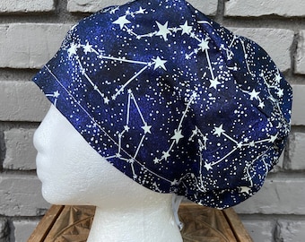 Constellation Scrub Cap, Chirurgische Scrub Cap, Scrub Cap voor Vrouw, Scrub Hoeden, Euro Scrub Cap voor Vrouw met Toggle