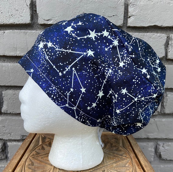 Constellation Scrub Cap, Surgical Scrub Cap, Scrub Cap for Woman, Scrub Hats, Euro Scrub Cap for Woman with Toggle