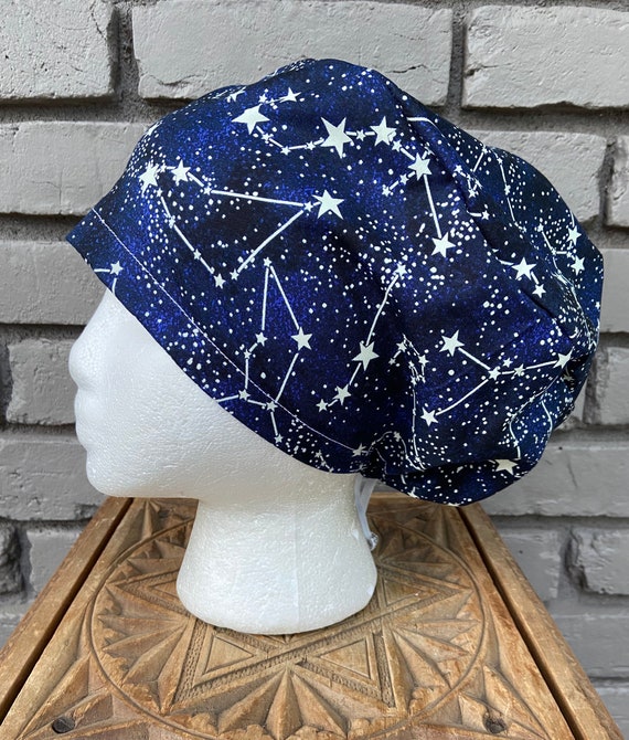 Constellation Scrub Cap, Surgical Scrub Cap, Scrub Cap for Woman, Scrub Hats, Euro Scrub Cap for Woman with Toggle