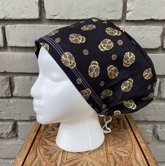 Halloween Scrub Cap, Day of the Dead, Sugar Skull, Surgical Scrub Cap, Scrub Caps for Women, Scrub Hats, Euro Pixie Toggle Hat