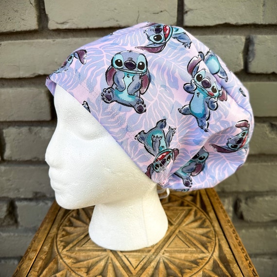 Stitch Scrub Cap, Surgical Scrub Cap, Scrub Caps for Women, Scrub Hats, Euro Scrub Cap, Scrub Cap with Buttons, Scrub Hat with Toggle
