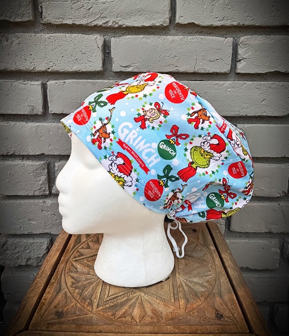 Grinch Scrub Cap, Dr. Seuss, Grinch, Surgical Scrub Cap, Scrub Caps for Women, Scrub Hats, Euro Pixie Toggle Hat