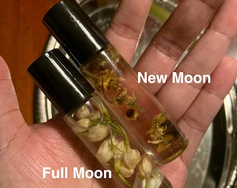 Herbal Essential Oil Roller | Moon Phase Edition | New Moon | Full Moon  | toxin free perfume oil