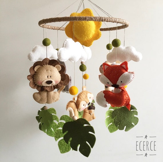 baby mobile animals, nursery decor, nursery decor baby mobile, felt baby  mobile