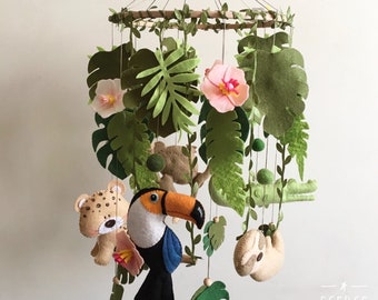 Felt mobile, baby mobile, animals mobile, mobiles, nursery decor, baby room decor