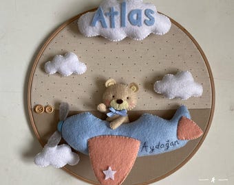 Personalisierte Baby Geschenk, Ornamente, Kinderzimmer Dekoration, Baby Ornament, Seewelt, Baby Dekor, Filz Ornamente, Babyparty