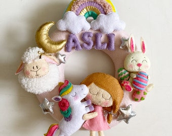Filz Geschenk für Baby/Baby Filz Namen/Kinderzimmer/Baby Geschenk/Baby-Verzierung/Baby