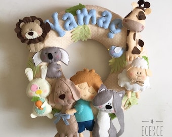 Baby Ornament, Kinderzimmerdeko, Filzhandwerk, personalisierte Ornament, Babyzimmerdekor, Filztiere