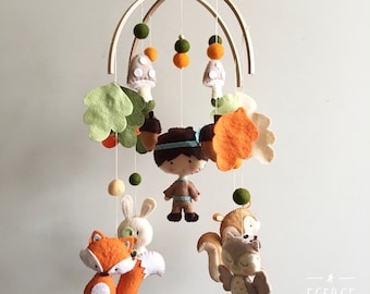 animals mobile, nursery decor baby mobile, nursery decor, felt baby mobile, baby boy mobile