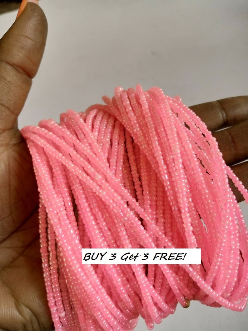 ON SALE Pink Statement waist beads body beads African Jewelry body chains with clasps