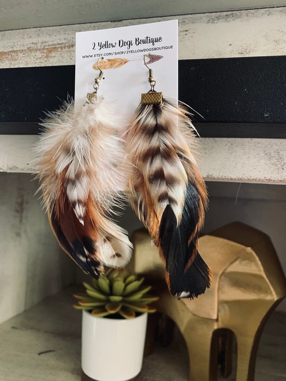Top more than 158 big feather earrings best  seveneduvn
