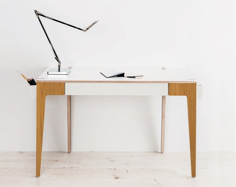 Modern Computer Desk Workoholic Elegant Minimalist Workstation Birch Plywood Study Reading Or Work