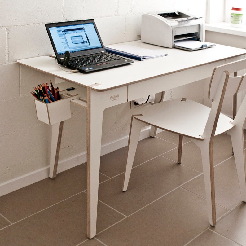 Minimalist Office Desk Workoholic Elegant Mid Century Style Workstation Birch Plywood Study Reading Or Work