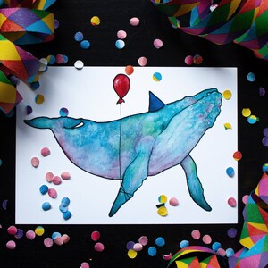 Party Wal Illustration Geburtstag Postkarte