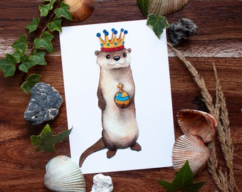 Illustration de carte postale Otter King A6