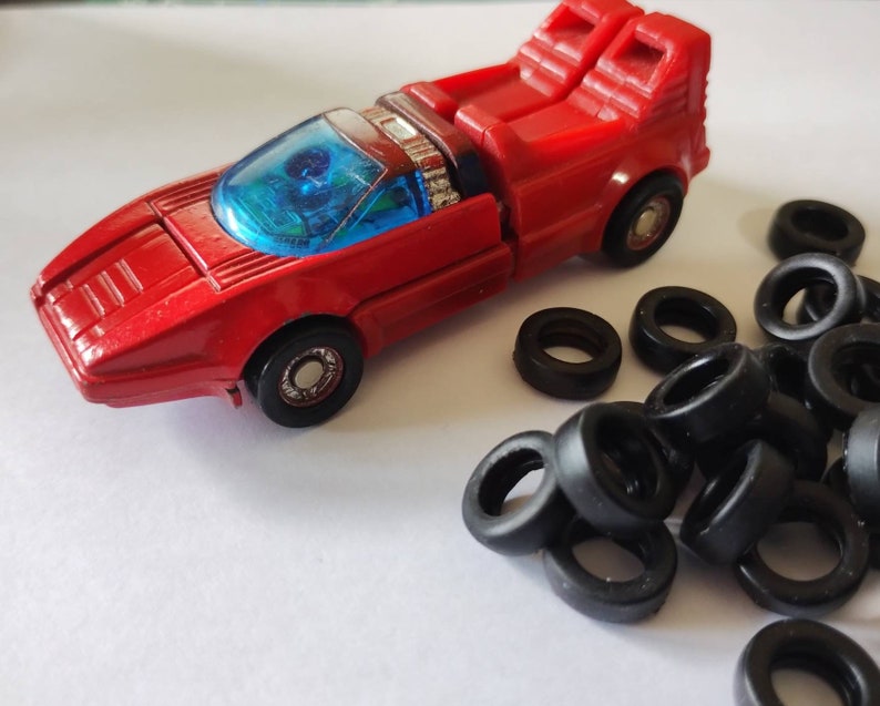 Rubber toy tyres hand made repros for use with most small Gobot cars image 1