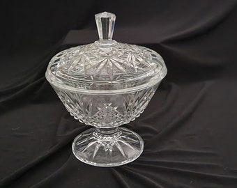 8 inch  Clear Glass Compote with Lid