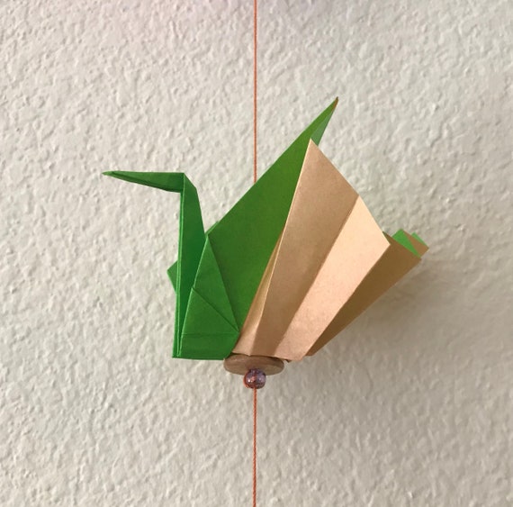 Arco Iris Color Felicidades Grulla Origami Pared Hangning