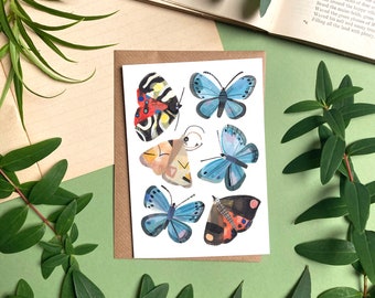 Moths And Butterflies - Endangered British Bug A6 Illustrated Greeting Card