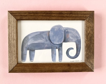 Elephant original artwork framed illustration