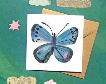 Large Blue Butterfly - Recycled Greeting Card - Illustrated by Nikki Pontin - Endangered British Bugs