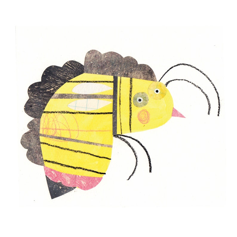 Shrill Carder Bee Recycled Greeting Card Illustrated by Nikki Pontin Endangered British Bugs image 3
