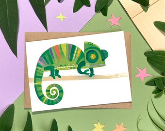 Chameleon A6 illustrated Greeting Card - Sustainably Sourced