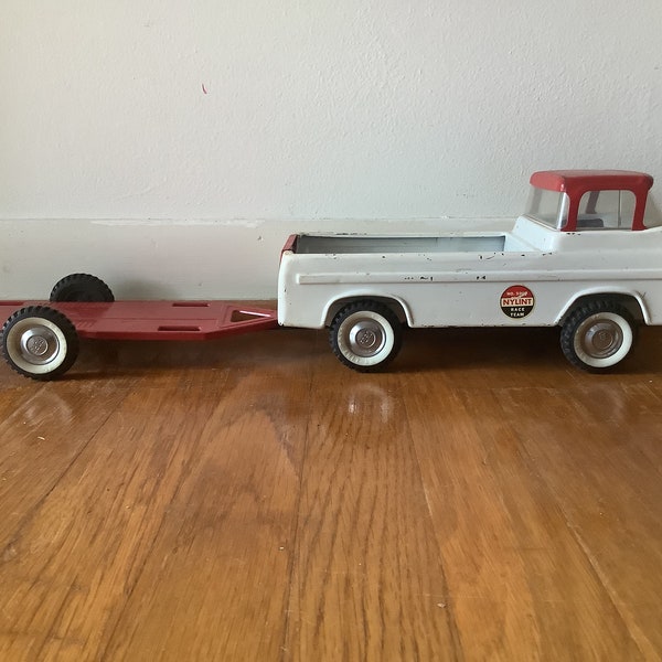Vintage 1960s Nylint Ford 5900 Race Team Truck and Trailer