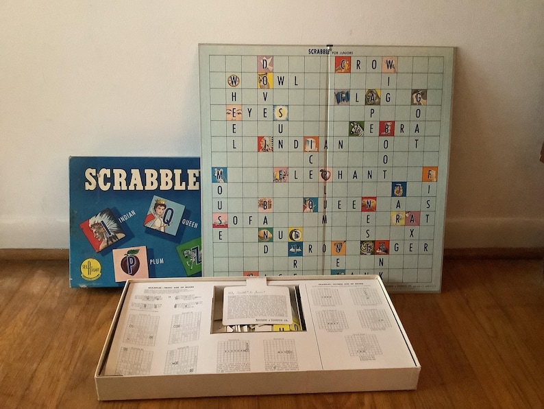 Scrabble Components 1958 Scrabble for Juniors Board Game - Etsy