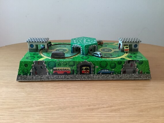Russian Tin Litho Wind up Bus Depot Toy Etsy UK
