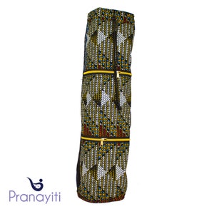 Agogo - Ankara African Wax Print Yoga Mat Bag, Yoga Mat Holder, Yoga Mat Carrier, Yoga Mat Bag with Pocket, Yoga Bag for Mat
