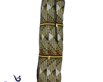 Agogo - Ankara African Wax Print Yoga Mat Bag, Yoga Mat Holder, Yoga Mat Carrier, Yoga Mat Bag with Pocket, Yoga Bag for Mat