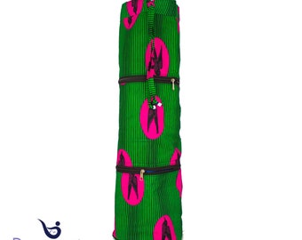 Money Has Wings - Ankara African Wax Print Yoga Mat Bag, Yoga Mat Holder, Yoga Mat Carrier, Yoga Mat Bag with Pocket, Yoga Bag for Mat