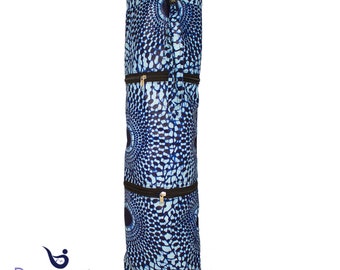 Nsubra - Ankara African Wax Print Yoga Mat Bag, Yoga Mat Holder, Yoga Mat Carrier, Yoga Mat Bag with Pocket, Yoga Bag for Mat