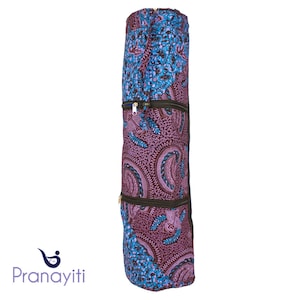 Bonsu - Ankara African Wax Print Yoga Mat Bag, Yoga Mat Holder, Yoga Mat Carrier, Yoga Mat Bag with Pocket, Yoga Bag for Mat