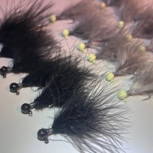 Fishing marabou Jigs 12 PACK with Silicone Fly Box fishing kit