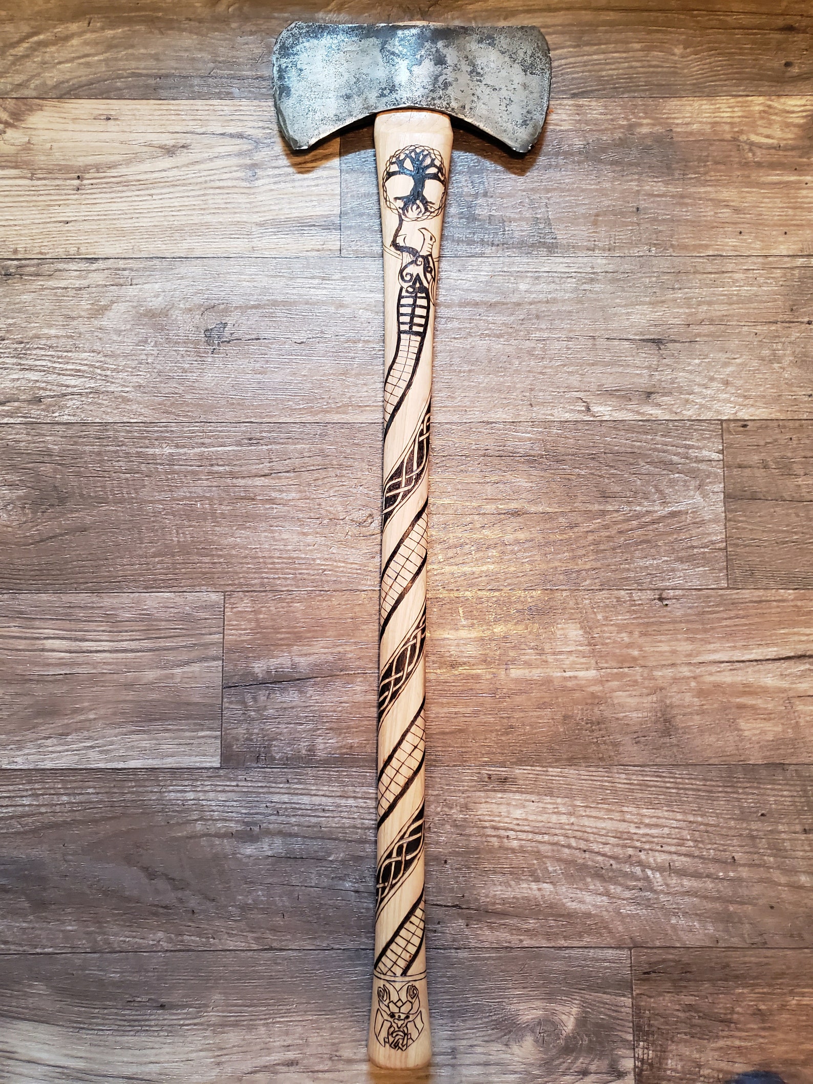 Custom Woodburned Axe Handle Nature Gift Rustic Art Etsy UK