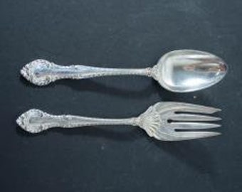 English Gadroon by Gorham Sterling Silver Salad Serving Set 2pc HHWS Custom