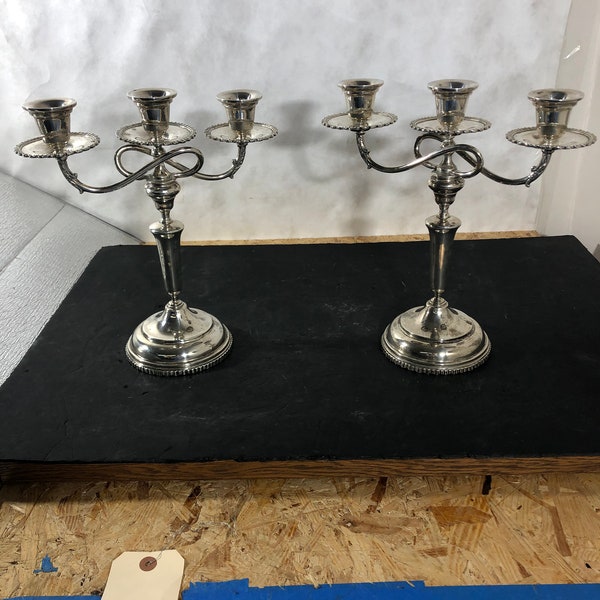 Pair of Mexican Sanborns Sterling Silver Candelabras