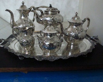 Absolutely Stunning C. 1850 Lincoln & Foss Boston Pure Coin 5 Pc. Silver Tea Set