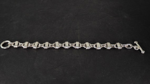 Gorgeous sterling silver bracelet with unique lin… - image 1