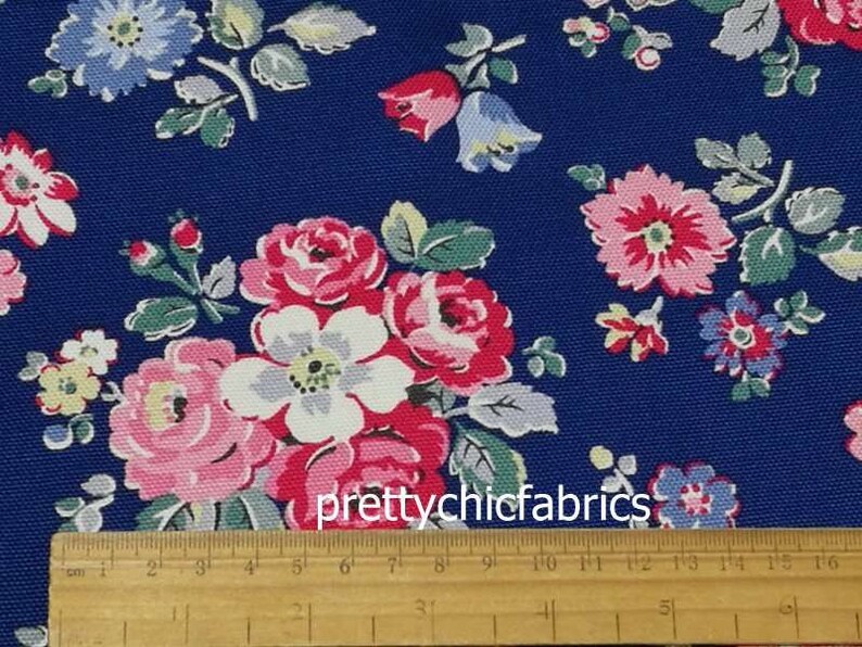 Forest Bunch Navy Kidston Cotton Duck Fabric