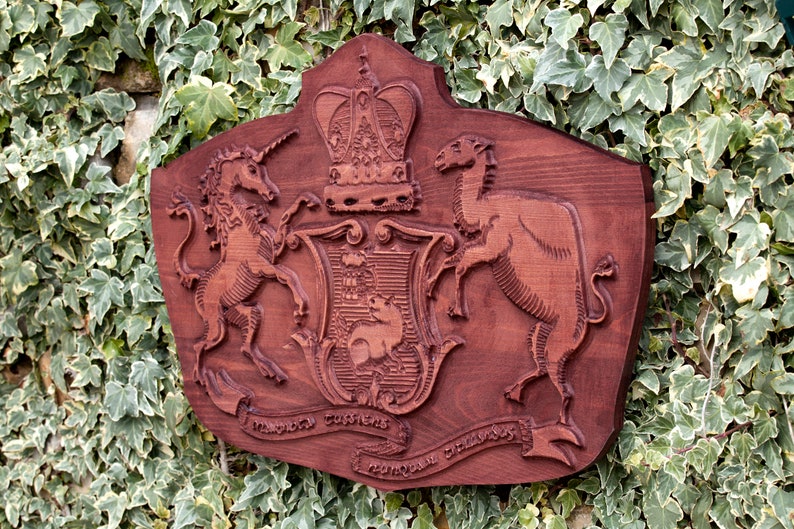 Custom Wood Coat of Arms From Photo Logo Woodcarving Bas Etsy