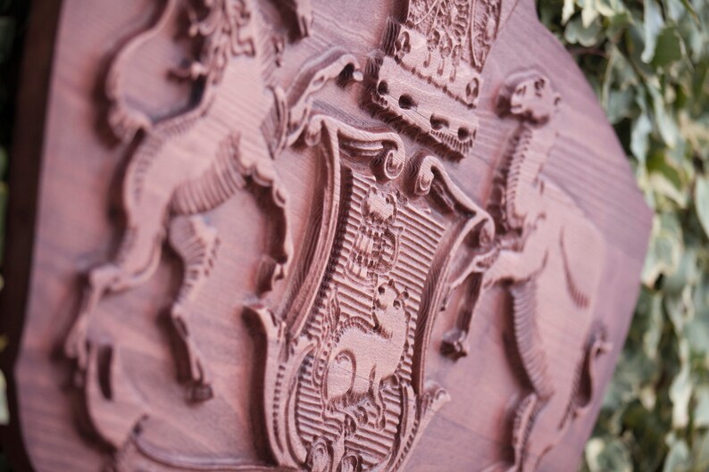 Custom Wood Coat of Arms From Photo Logo Woodcarving Bas Etsy