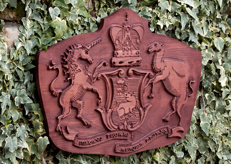 Custom Wood Coat of Arms From Photo Logo Woodcarving Bas Etsy
