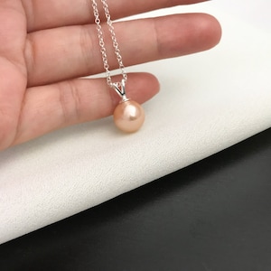 Edison Pearl Necklace, Bridal necklace, Metallic Pink pearl, metallic purple pearls, Bridesmaid gift, wedding jelwery, Pearl Drop Pendant