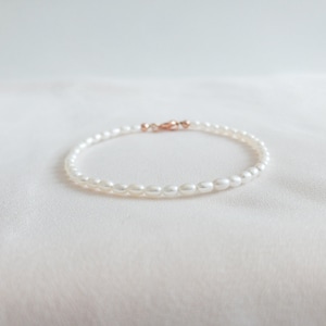 Tiny Freshwater Pearl Bracelet, Wedding Jewelry, Delicate 14k gold filled anklet, Bridesmaid and Flower Girl, Baptism Gift,