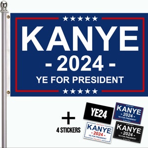Kanye 2024 YE for President Flag 3'x5' ft Kanye Tapestry 2024 Flag