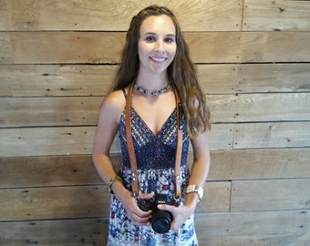 Leather Camera Neck Strap, Personalized Leather Camera Strap, Hand Made Camera Neck Strap, Customized Camera Strap